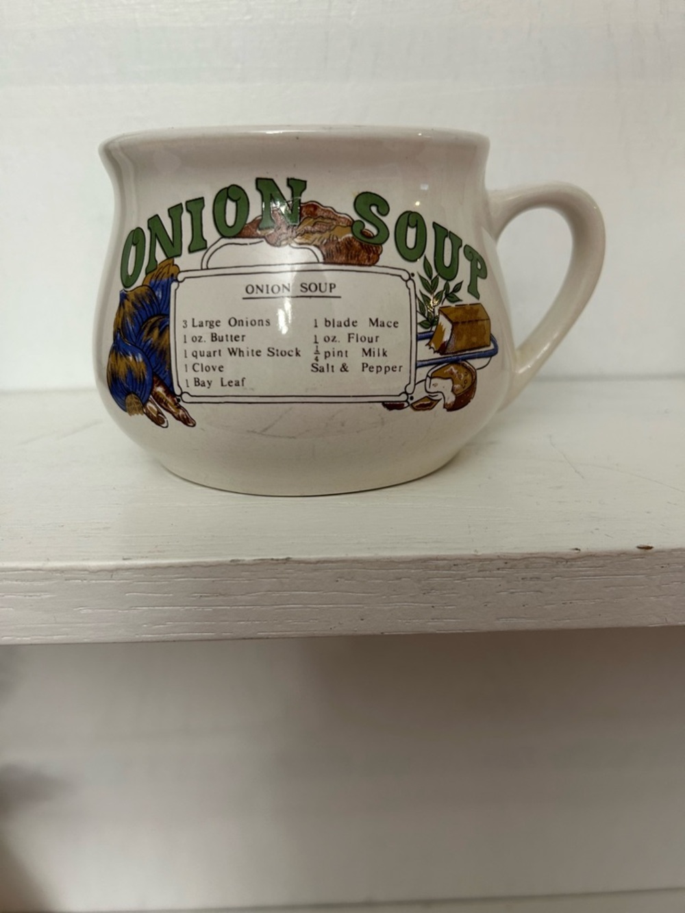 Vintage Onion Recipe Soup Mug